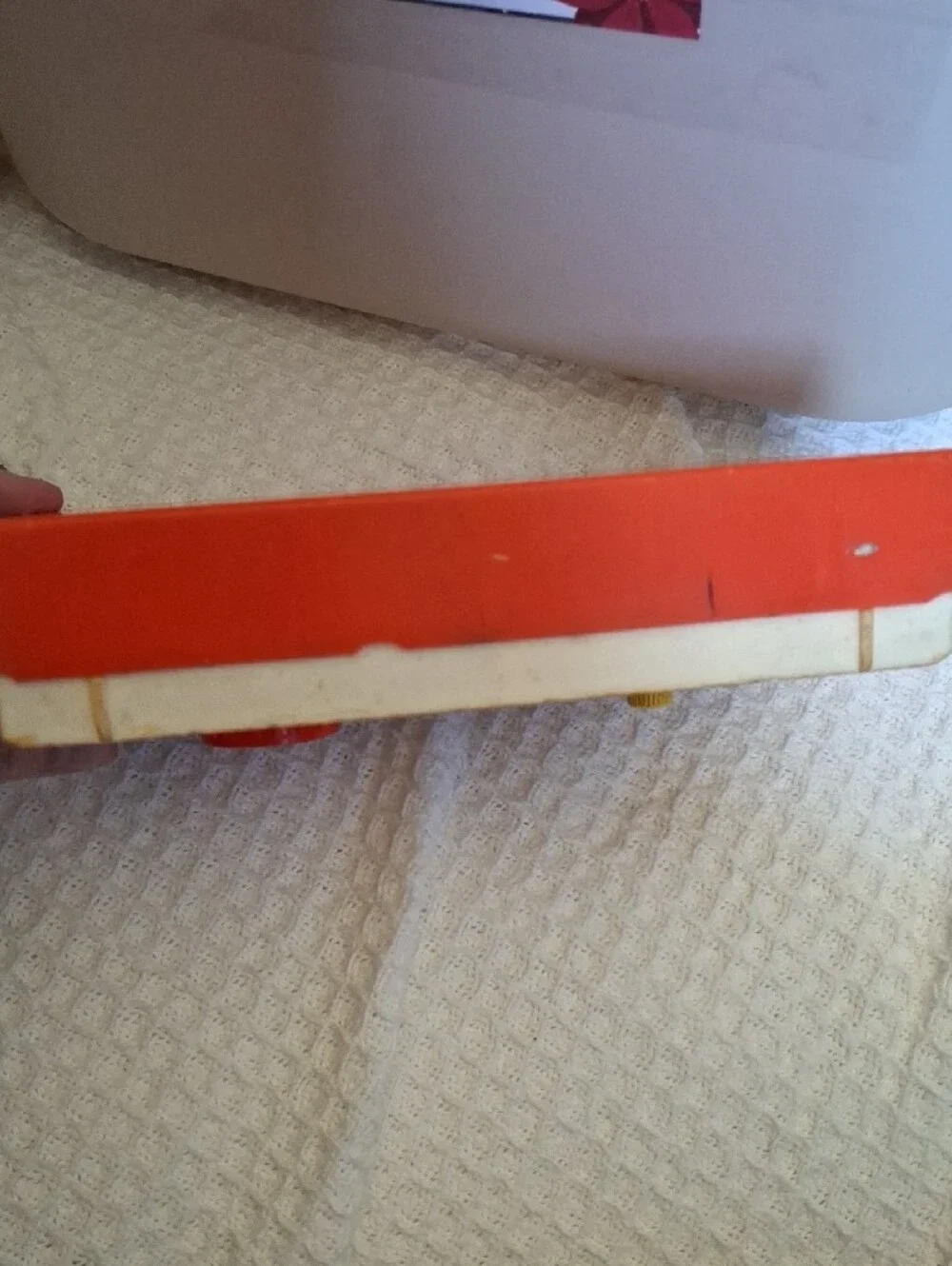 Fisher-Price Vintage Music Toy with Yellow Handle and Red Dial
